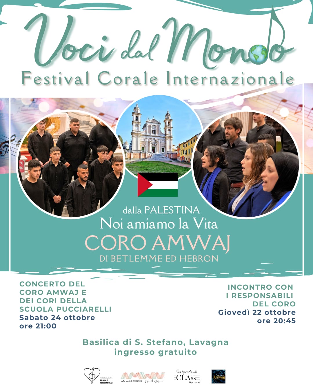 Locandina del concerto del coro AMWAJ a Lavagna